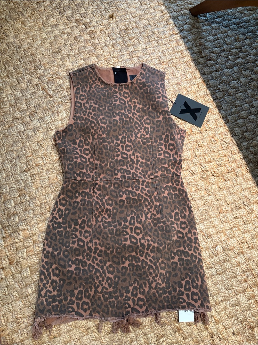 Alexander Wang Brown Leopard Print Sleeveless Shift Dress